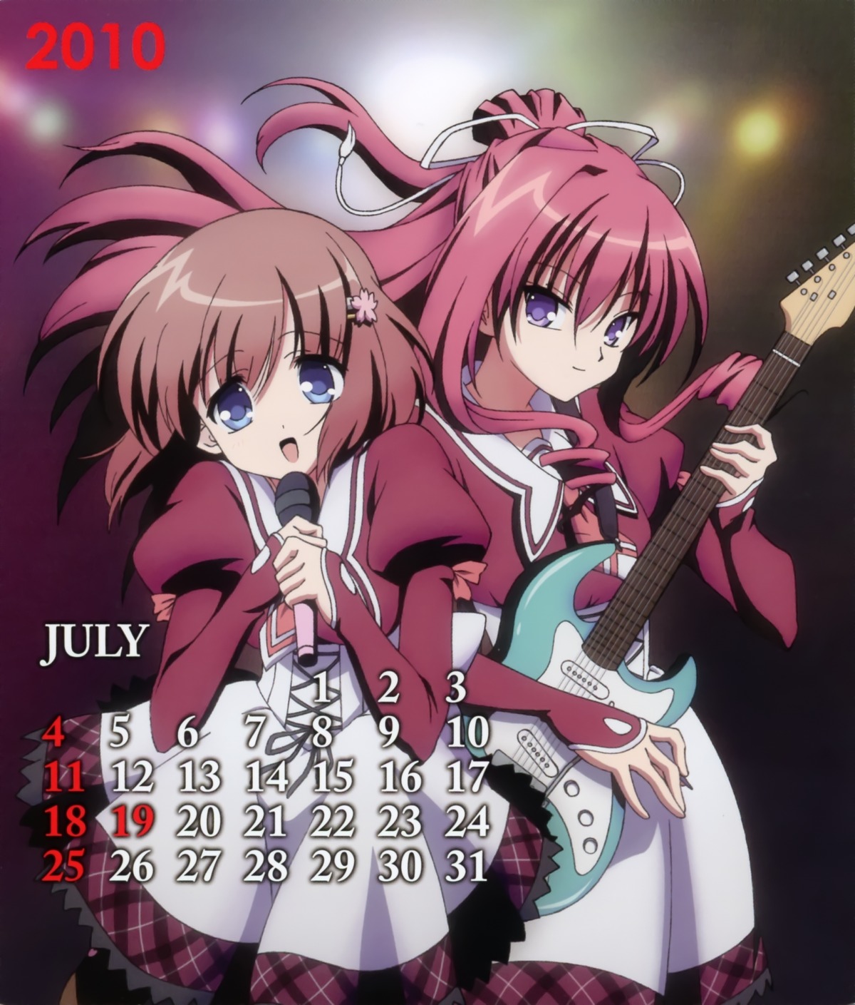 11eyes calendar guitar kusakabe_misuzu minase_yuka seifuku