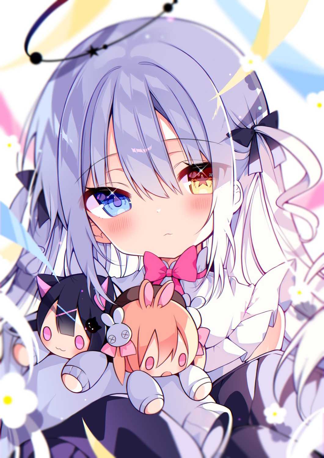 angel animal_ears bunny_ears chibi heterochromia nekomimi suisei_1121