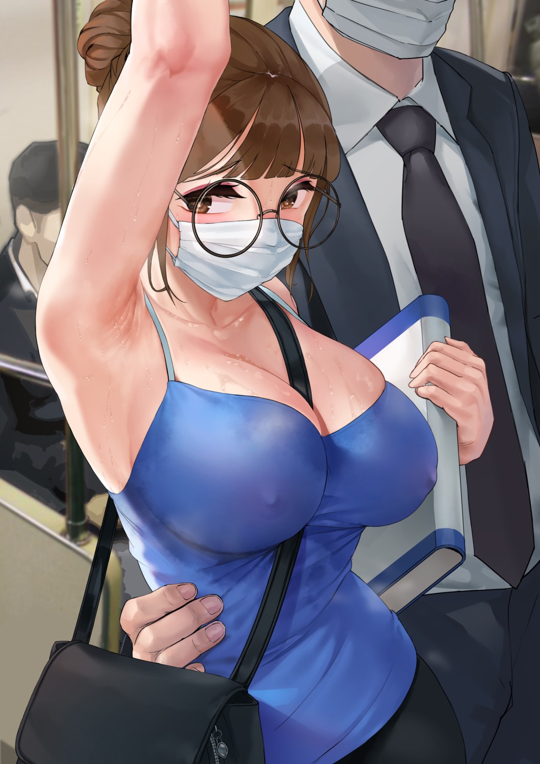 business_suit erect_nipples megane mute_(mute89539160) no_bra wet