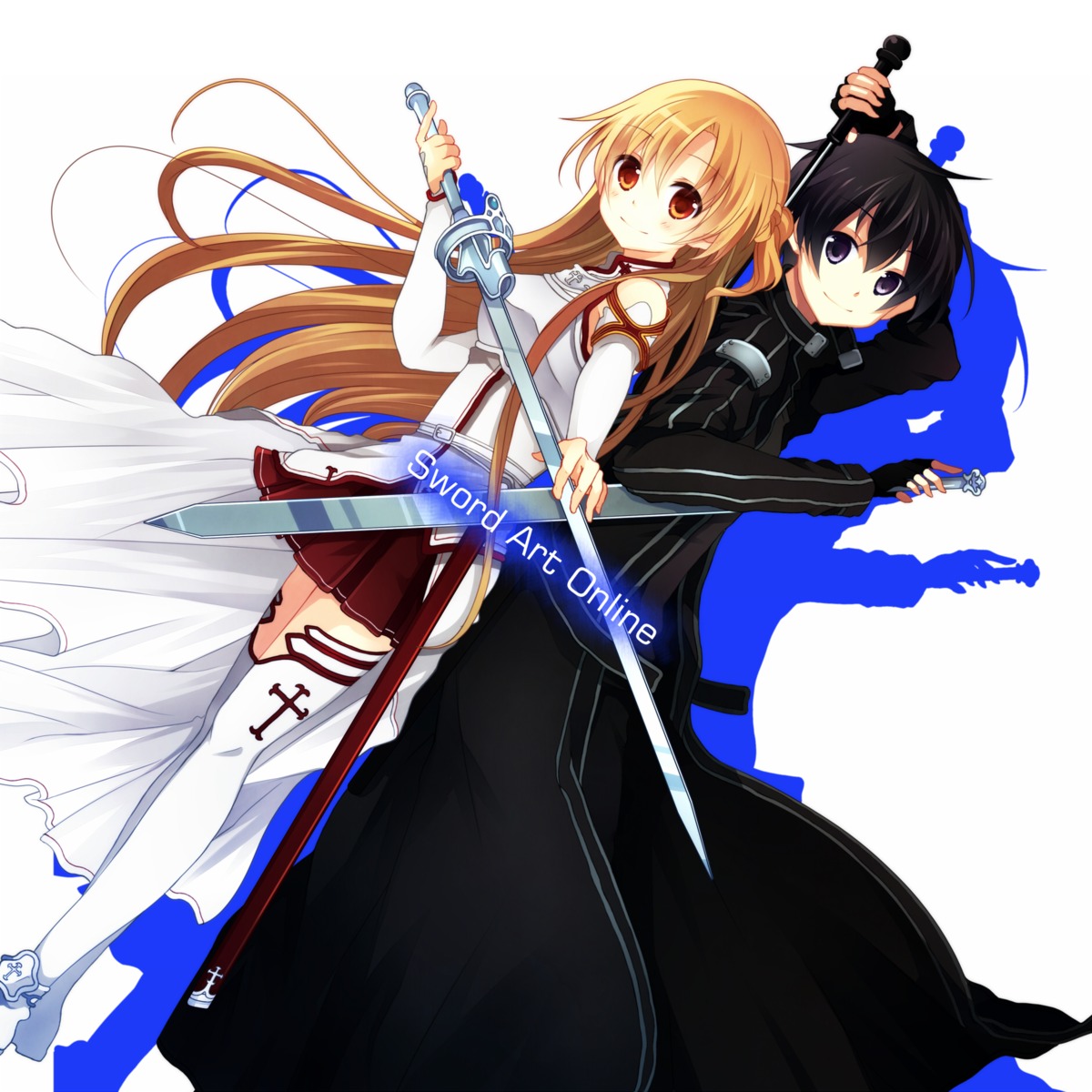 asuna_(sword_art_online) hanahubuki_deluxe. kirito sword sword_art_online