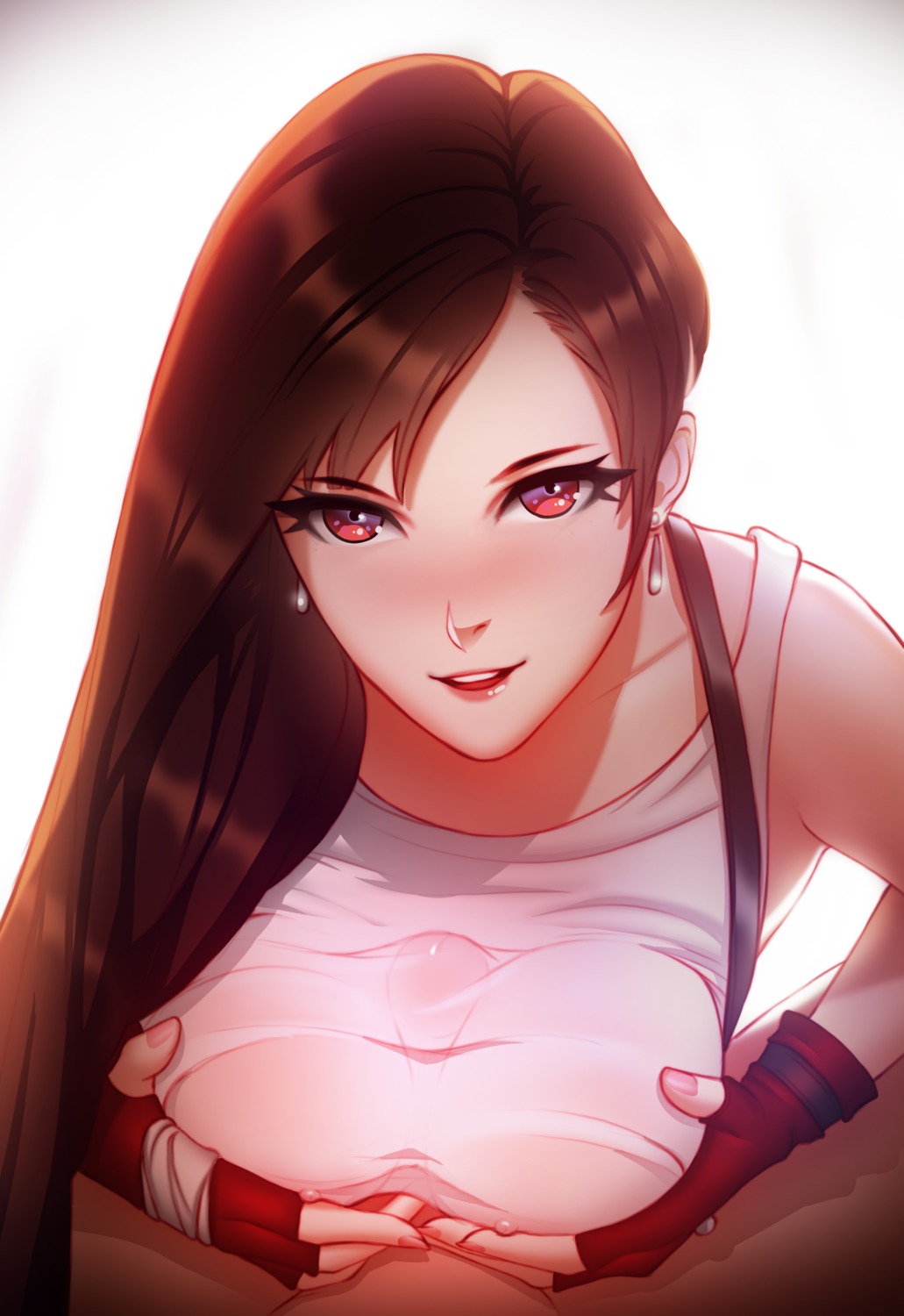 breast_hold erect_nipples final_fantasy final_fantasy_vii no_bra paizuri penis pinkladymage see_through tifa_lockhart