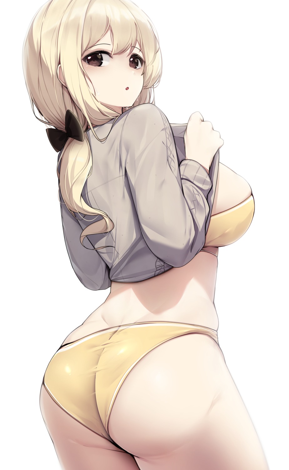 ass bra ddangbi pantsu shirt_lift sweater thong undressing