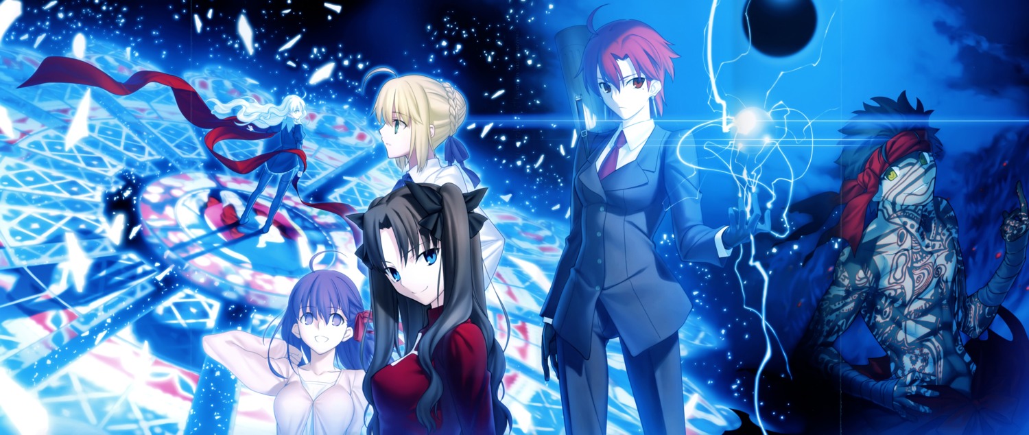 bazett_fraga_mcremitz caren_hortensia crease fate/hollow_ataraxia fate/stay_night fixme matou_sakura saber takeuchi_takashi toosaka_rin type-moon