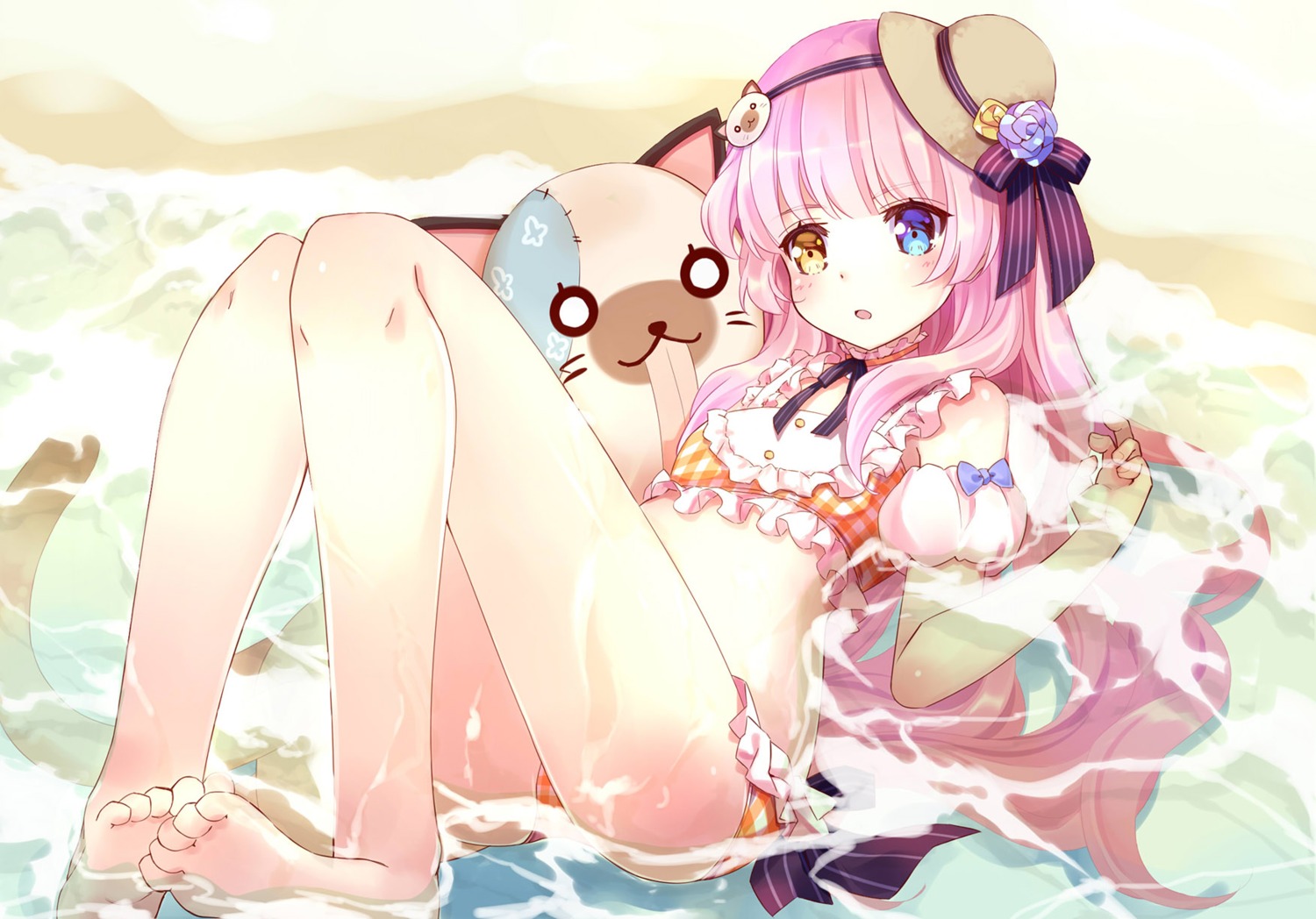 54hao bikini eksistere_kyrenia feet girl_cafe_gun girl_cafe_gun_ii heterochromia swimsuits wet