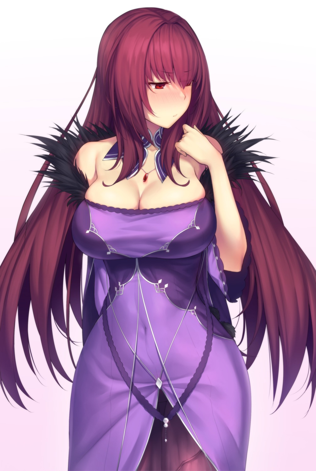 cleavage dress fate/grand_order lun7732 pantyhose scathach_skadi