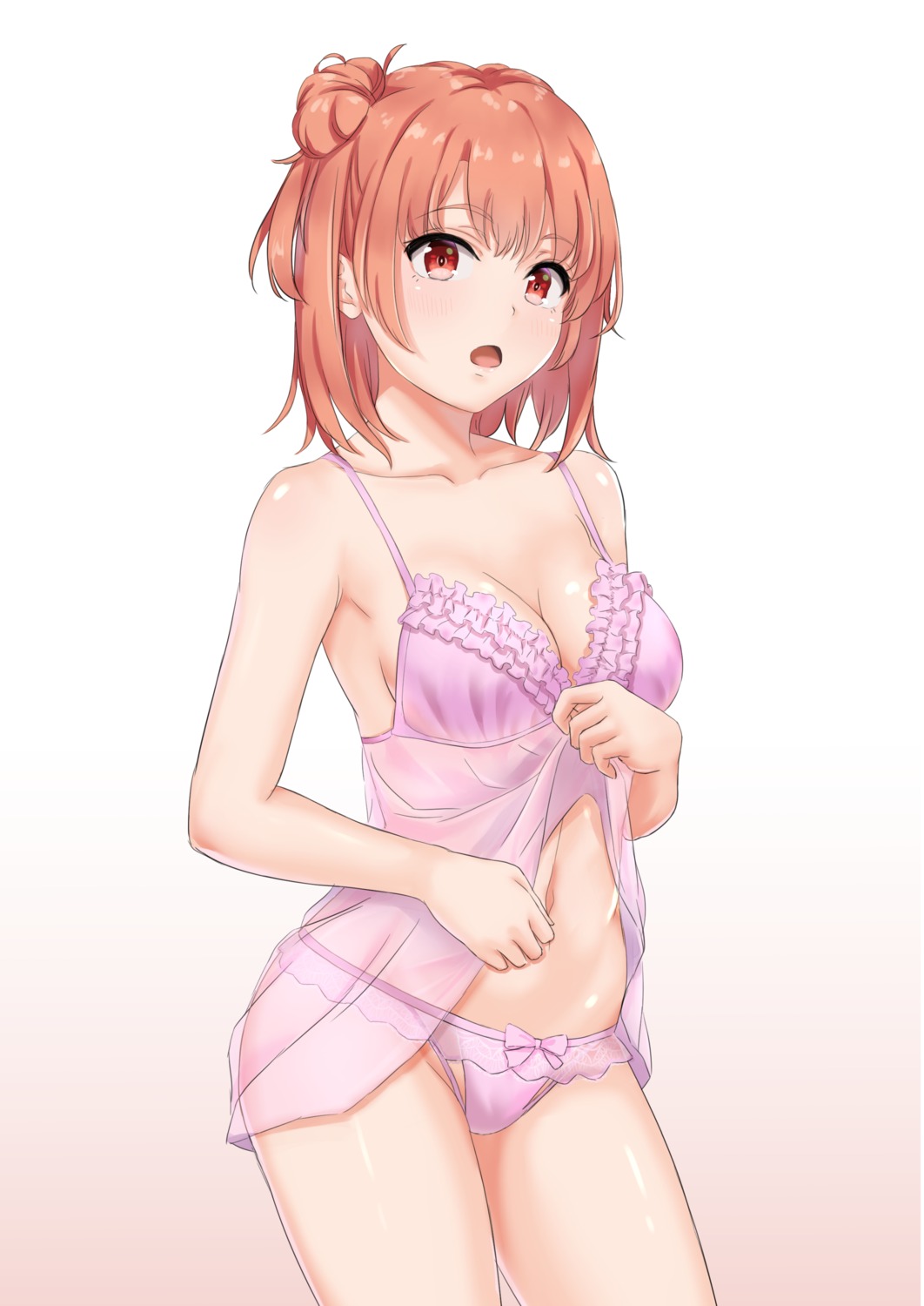 cleavage lingerie meri-san pantsu see_through skirt_lift yahari_ore_no_seishun_lovecome_wa_machigatteiru. yuigahama_yui