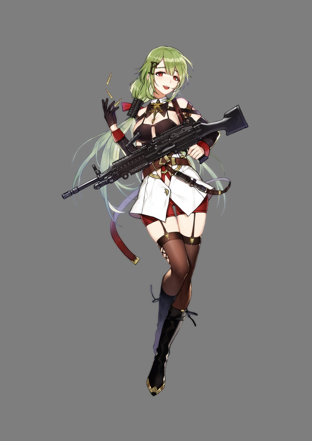 cleavage girls_frontline gun mk48_(girls_frontline) sa_(h28085) stockings thighhighs transparent_png