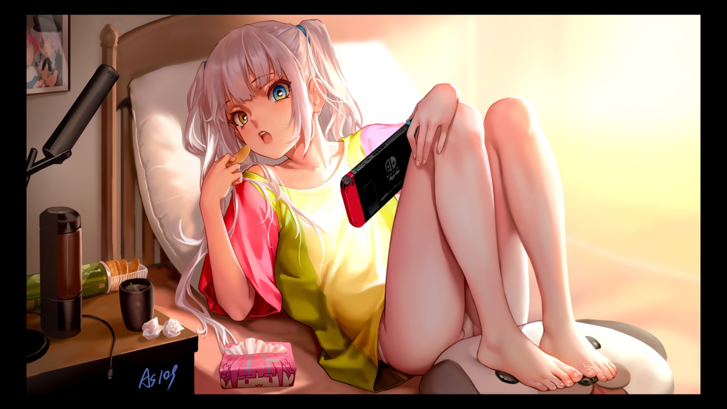 feet g_scream heterochromia kagura_mea kagura_mea_channel loli pantsu wallpaper