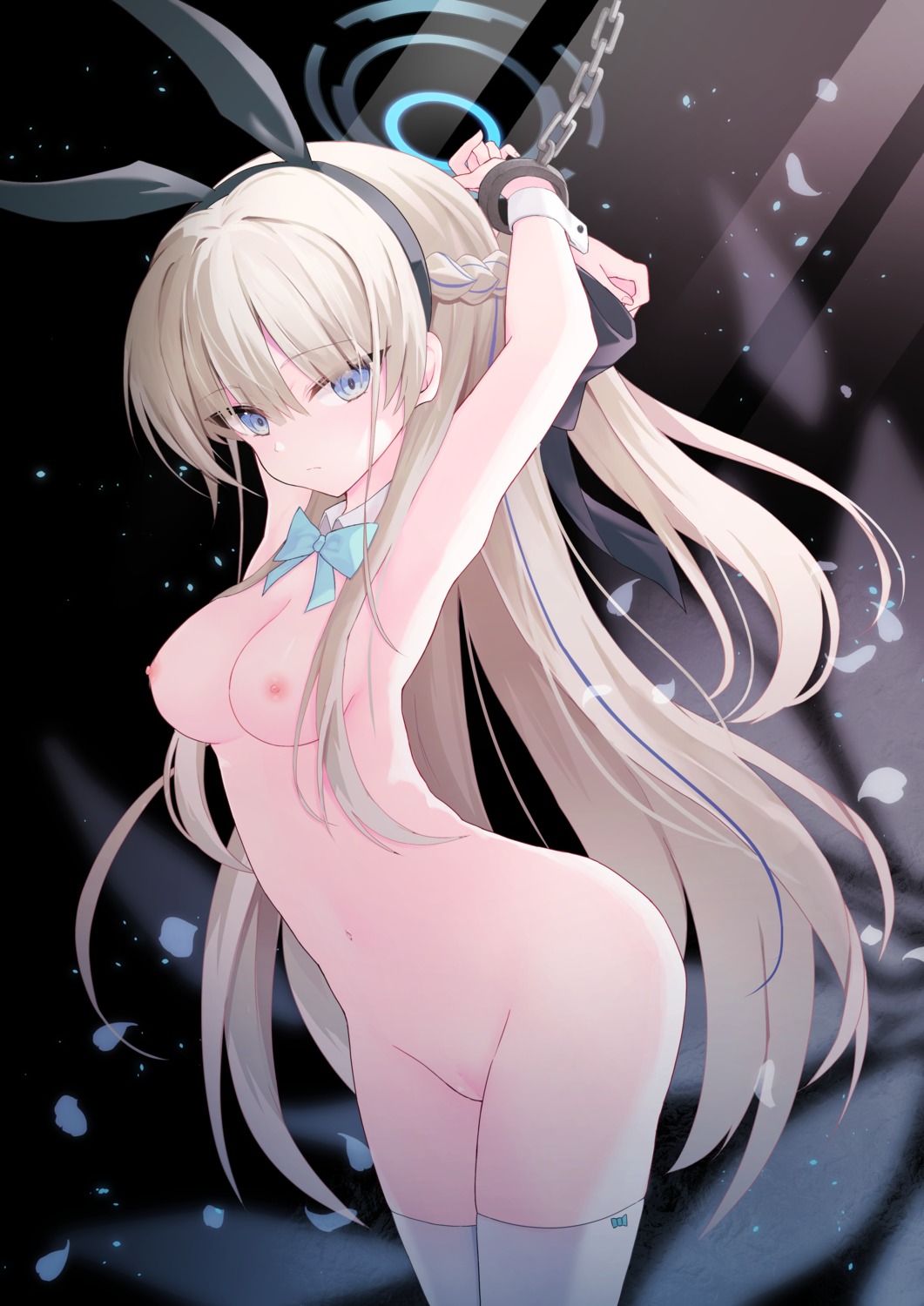 animal_ears asuma_toki blue_archive bondage bunny_ears halo naked nipples nishina_kakeri pussy thighhighs uncensored