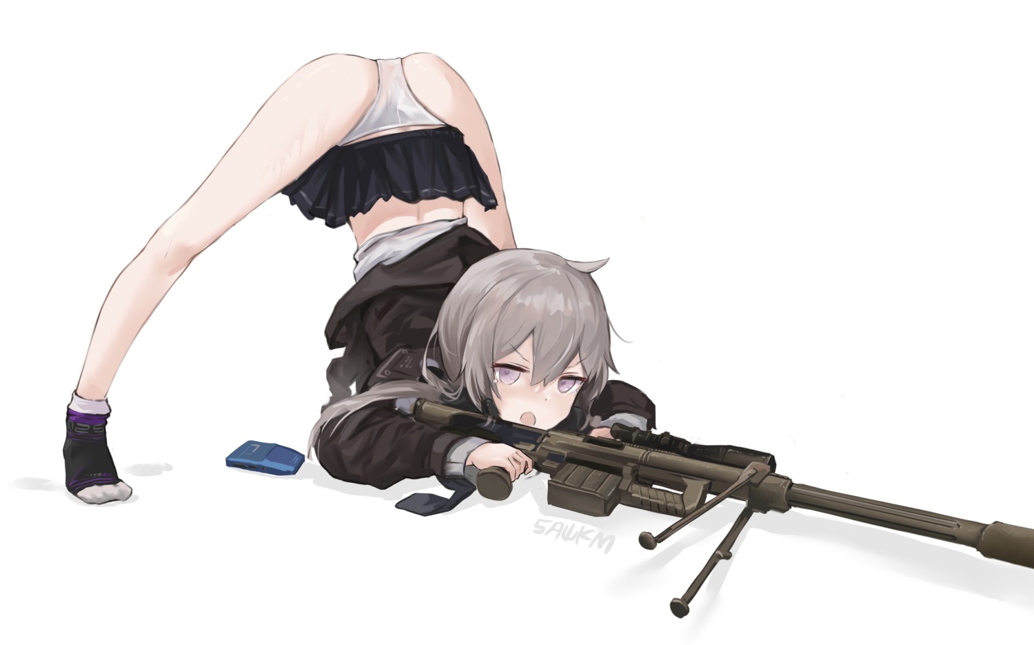 girls_frontline gun m200_(girls_frontline) pantsu sawkm skirt_lift