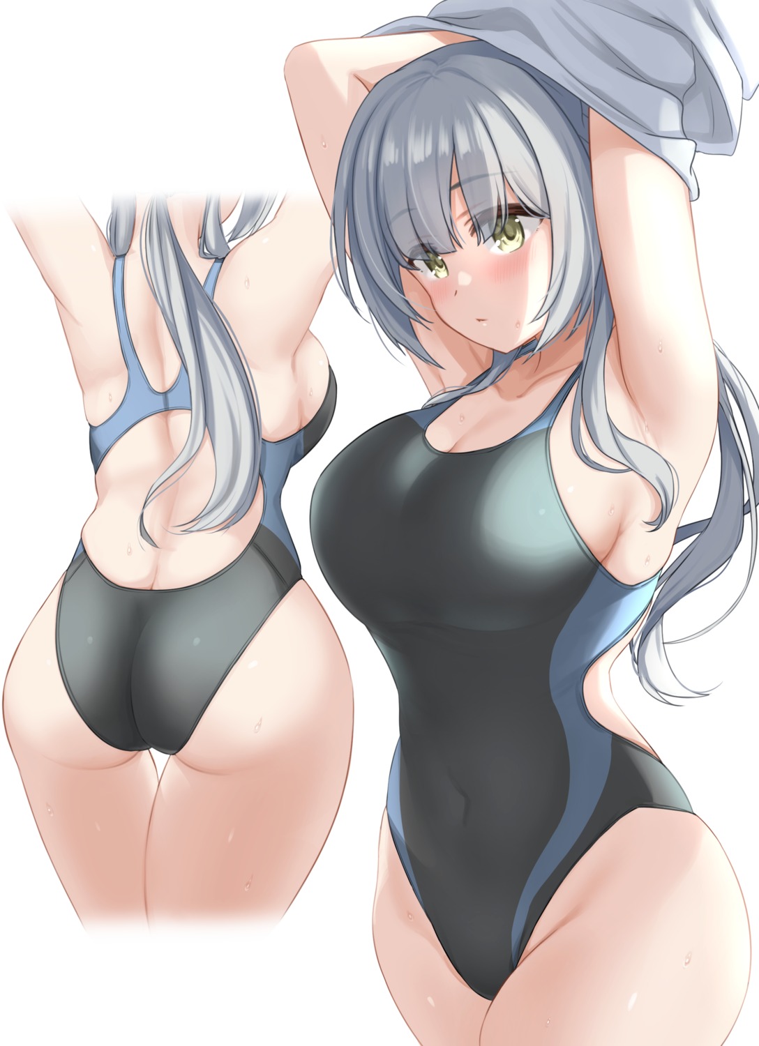 ass cleavage kibihimi swimsuits undressing