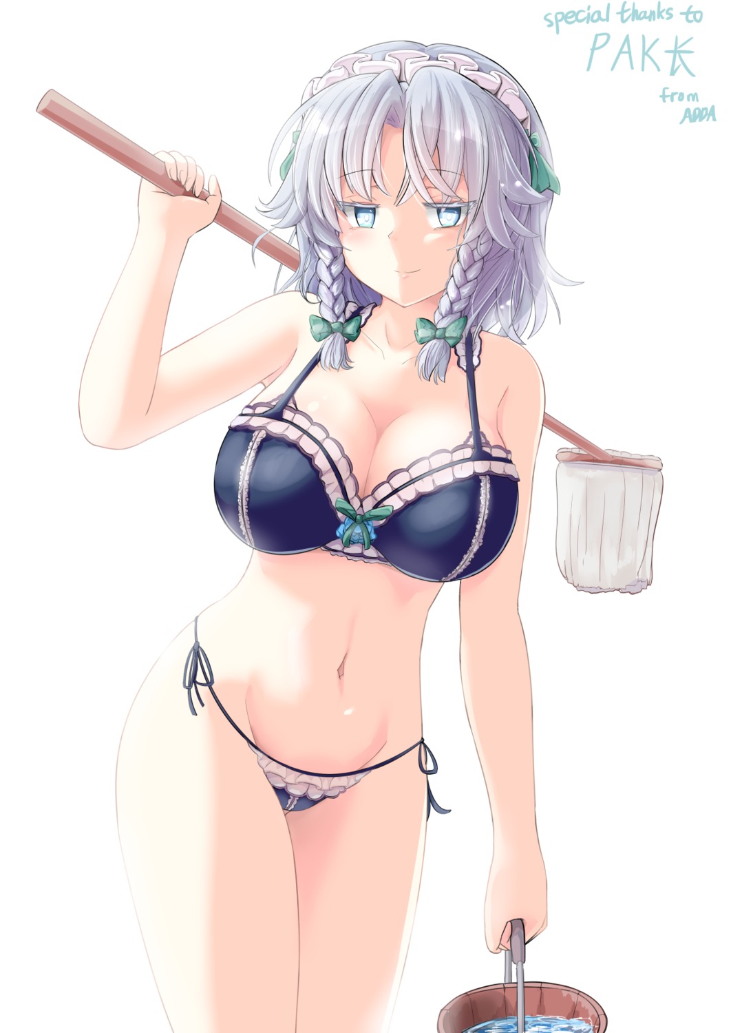 adda bra cleavage izayoi_sakuya pantsu string_panties touhou