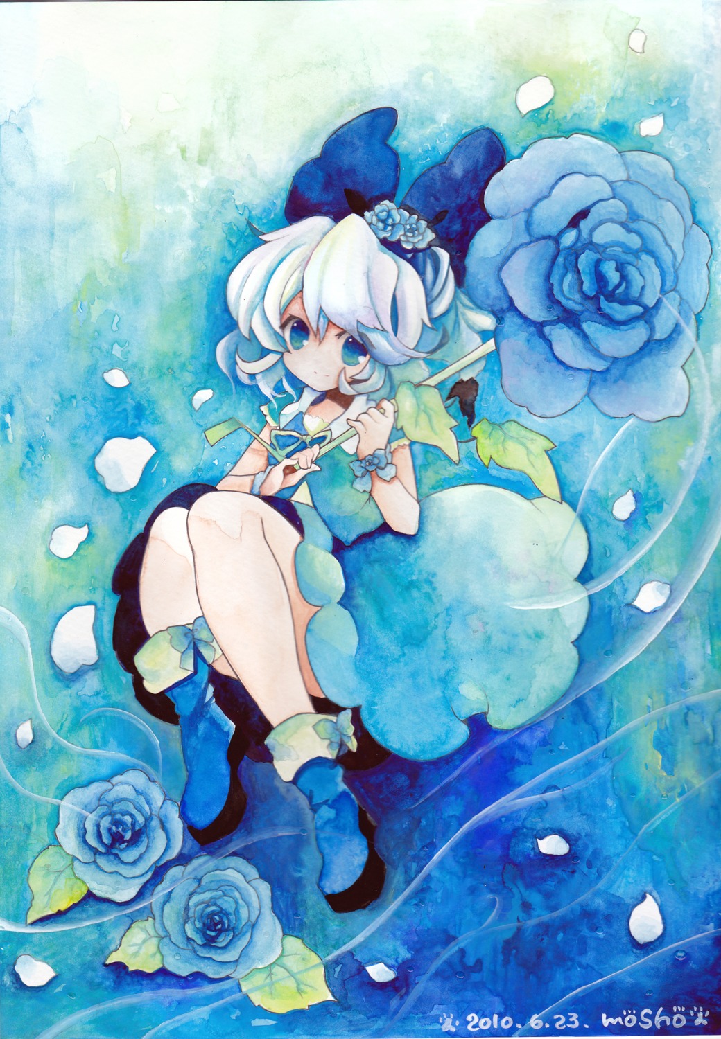 binding_discoloration cirno dress mosho touhou