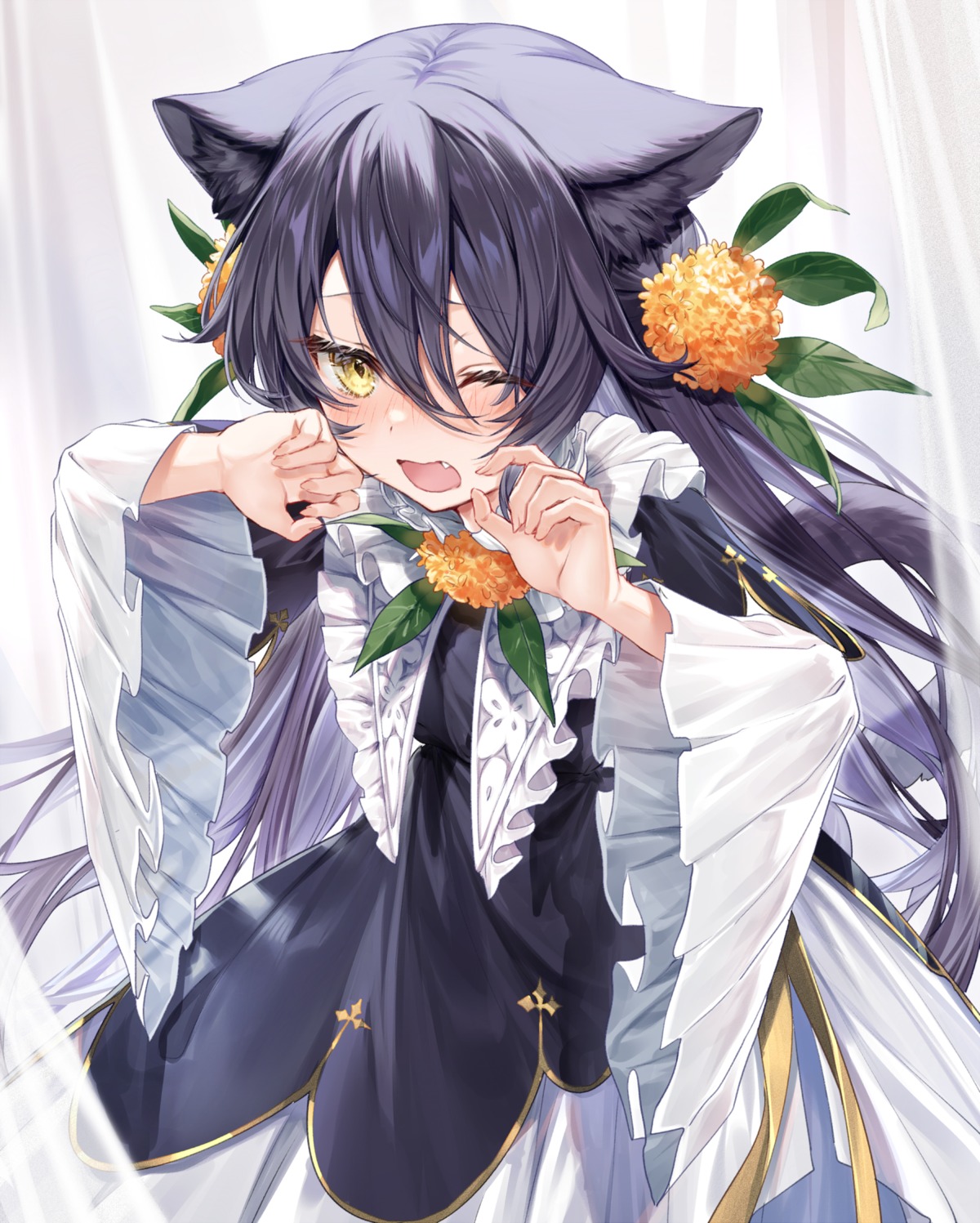 animal_ears dress nekomimi tail yuya_(night_lily)