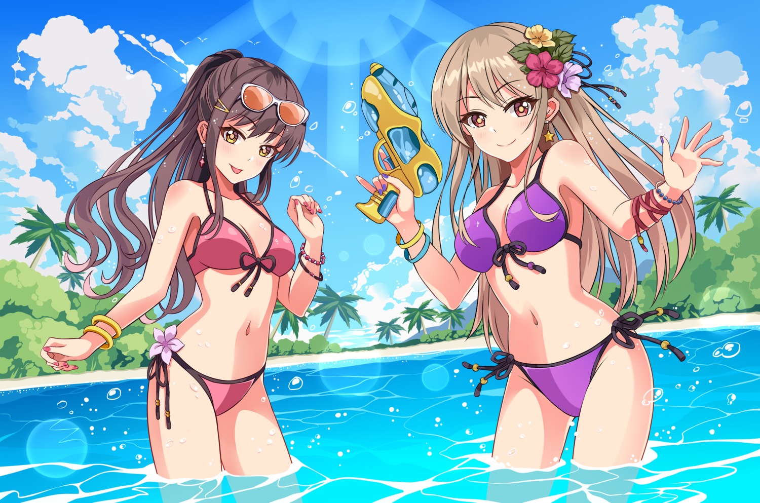 bikini cleavage gun megane mengmei_sanman swimsuits wet