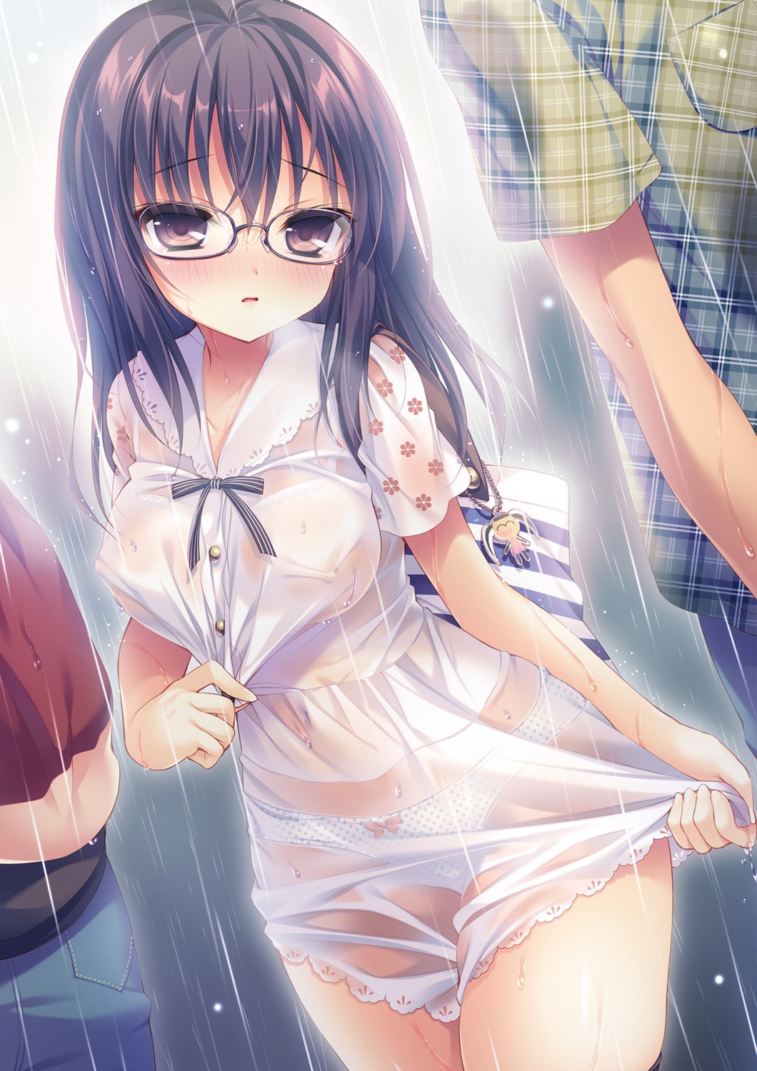 bra dress erect_nipples megane pantsu rubi-sama see_through thighhighs wet wet_clothes