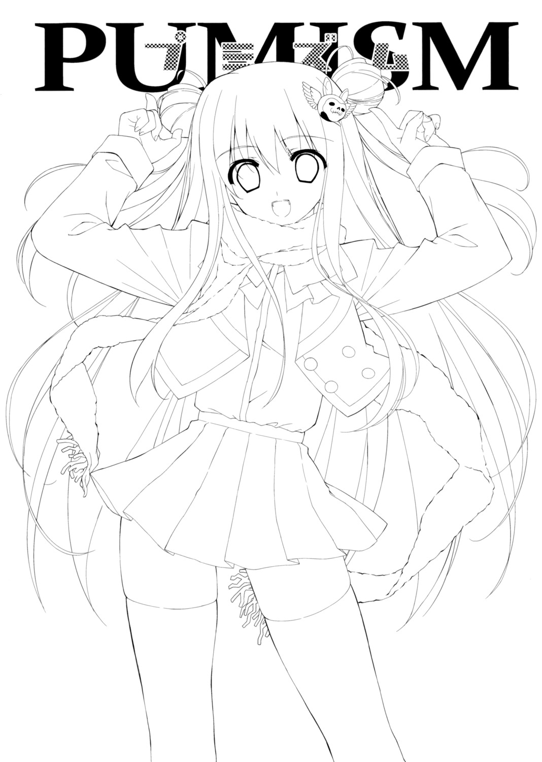 fumio line_art monochrome thighhighs ura-fmo