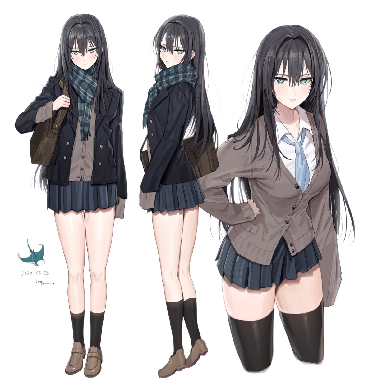 freng seifuku sweater thighhighs