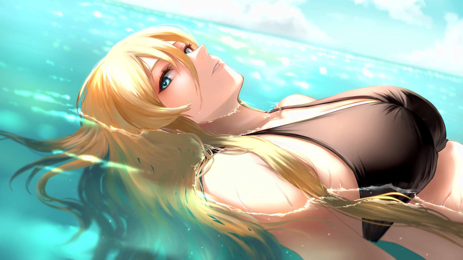 azur_lane bikini_top bismarck_(azur_lane) cramcell swimsuits wet