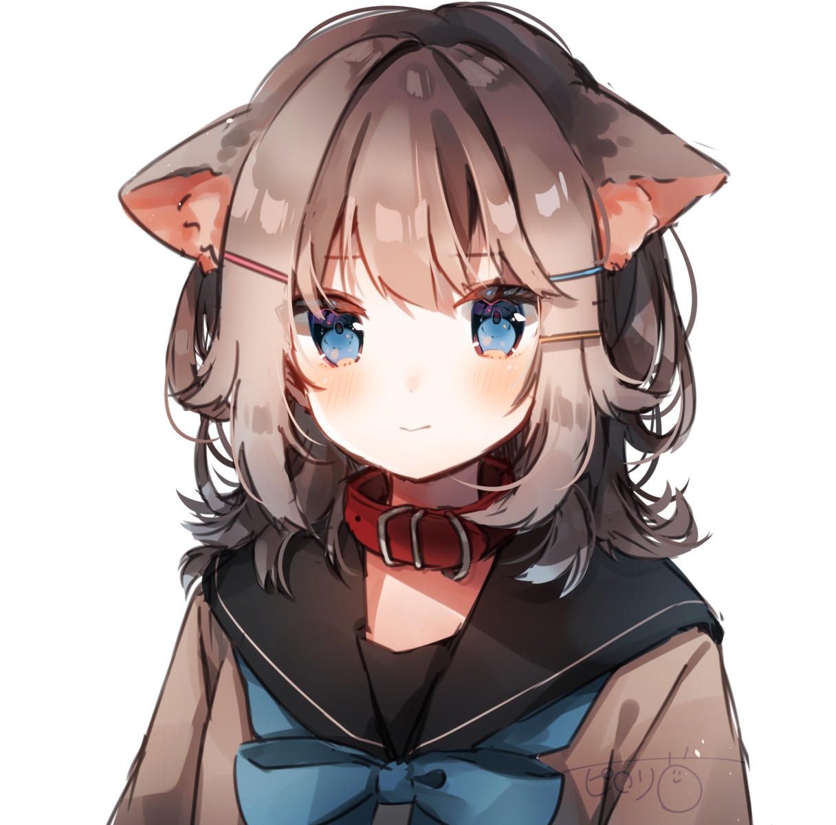 animal_ears nekomimi pirorikin seifuku sweater