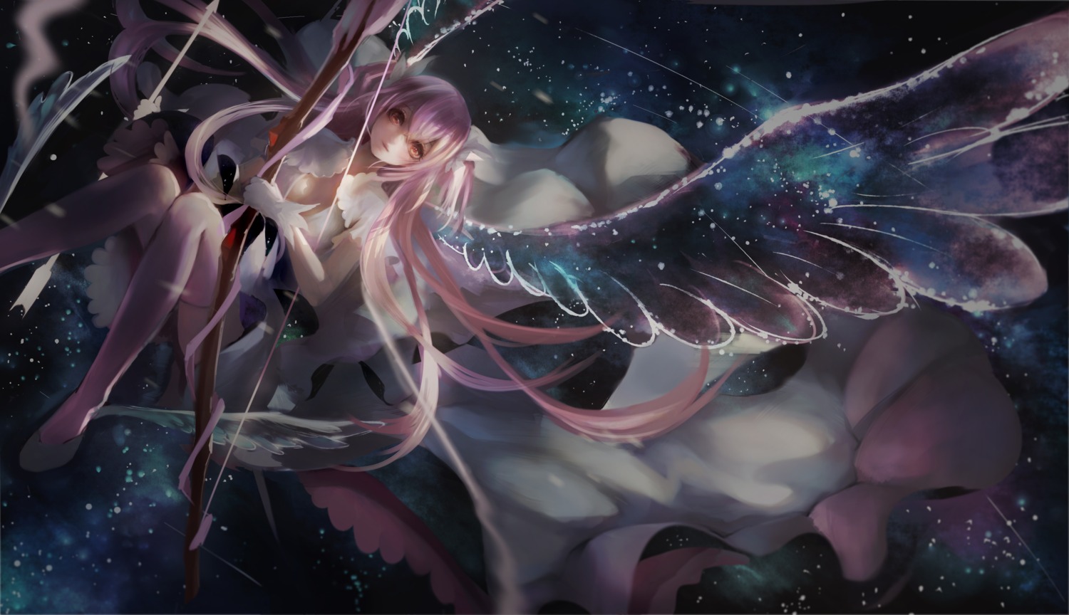 kamachi_kamachi-ko kaname_madoka puella_magi_madoka_magica thighhighs ultimate_madoka weapon wings