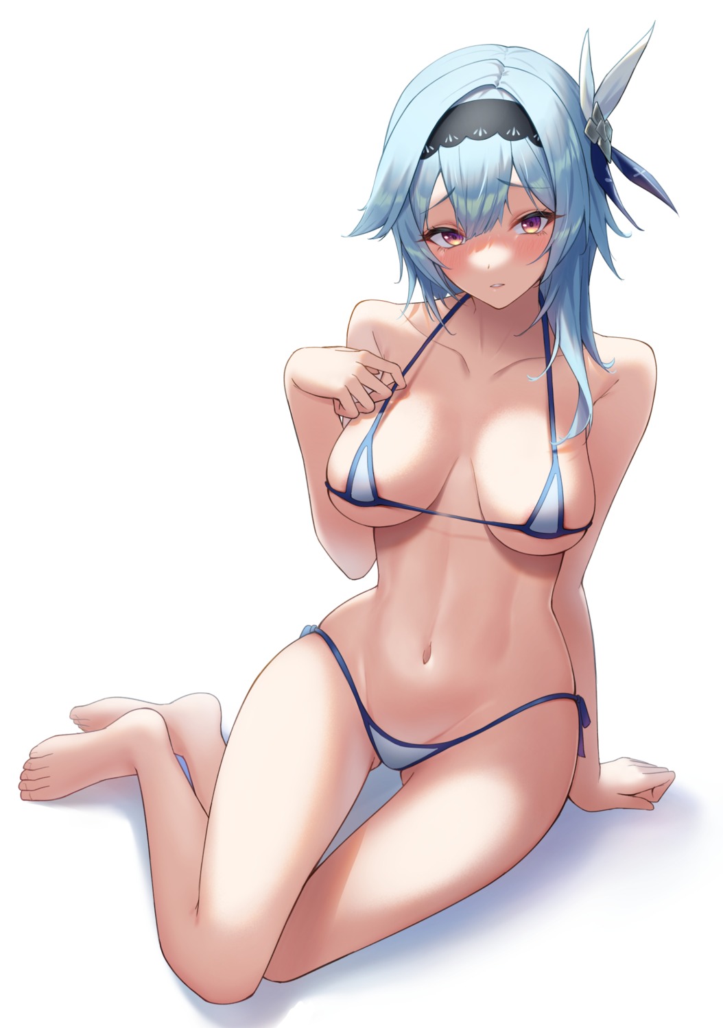 areola bikini eula genshin_impact gohei_(aoi_yuugure) swimsuits