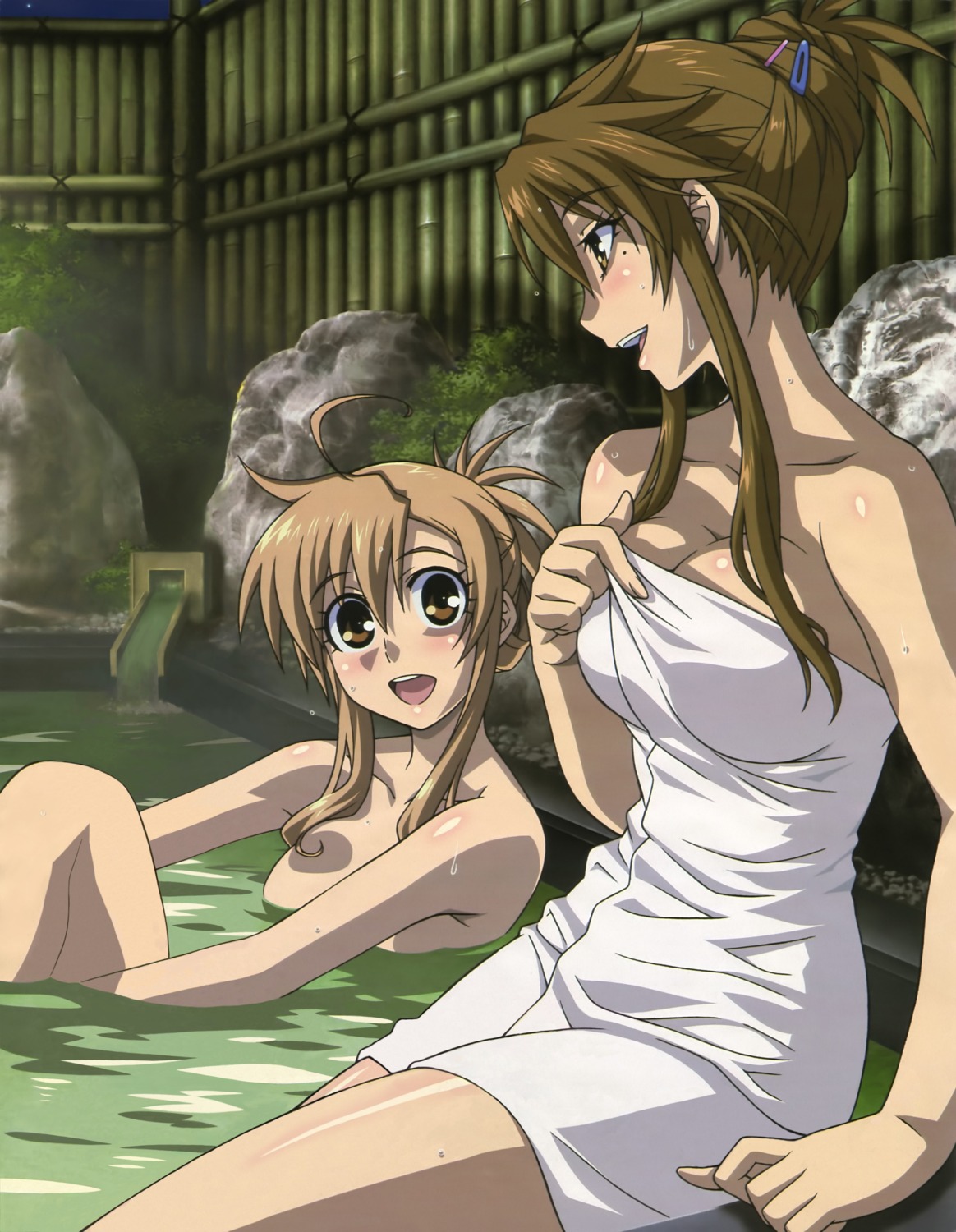 cleavage detexted mizuno_kaede morita_kazuaki naked nyan_koi onsen sumiyoshi_kanako towel