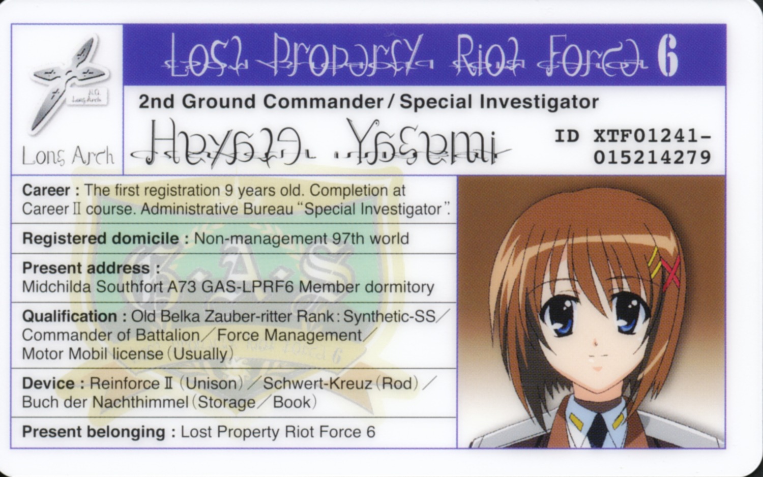 id_card mahou_shoujo_lyrical_nanoha mahou_shoujo_lyrical_nanoha_strikers yagami_hayate