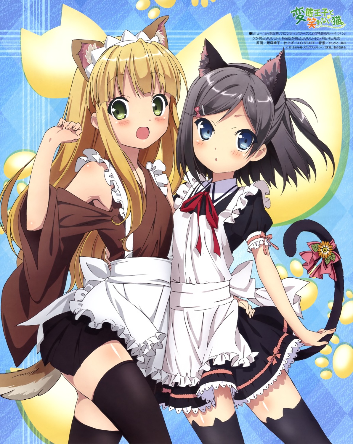 animal_ears azuki_azusa hentai_ouji_to_warawanai_neko iizuka_haruko maid nekomimi tail thighhighs tsutsukakushi_tsukiko