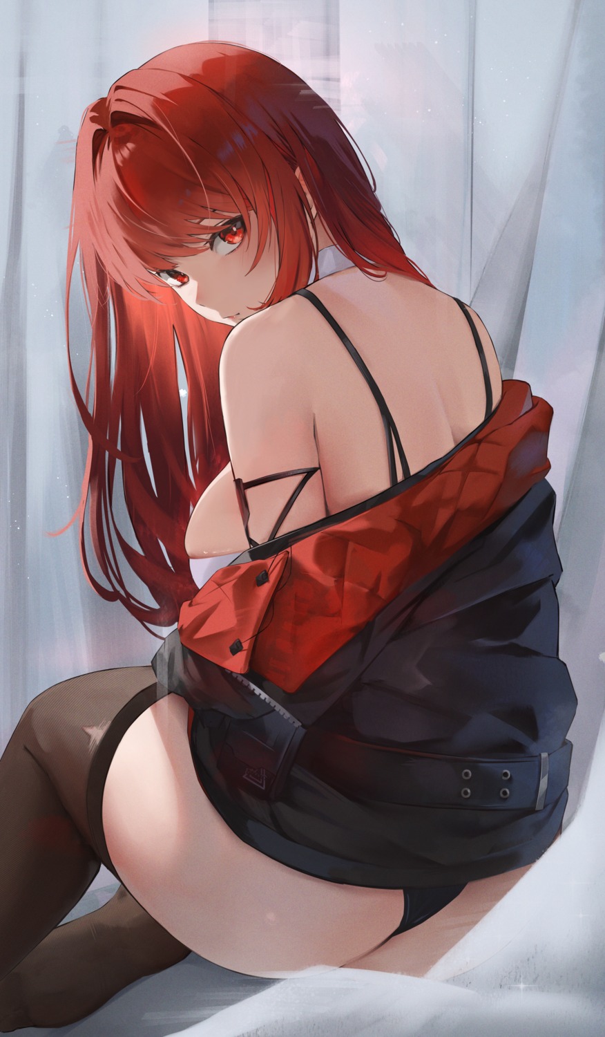 ass elvandec goddess_of_victory:_nikke pantsu rapi_(nikke) skirt_lift thighhighs thong