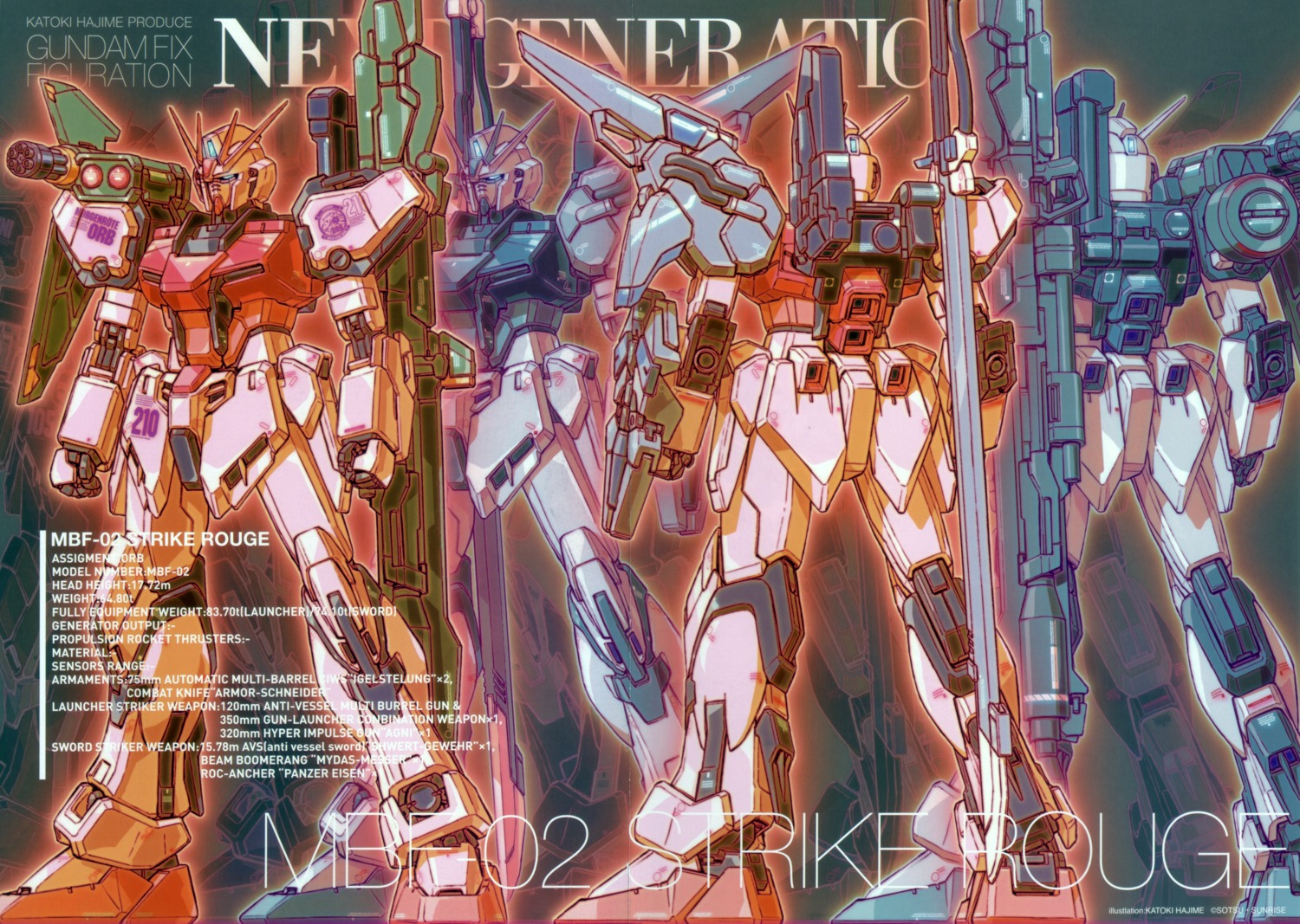 crease gun gundam gundam_seed katoki_hajime mecha screening strike_rouge sword