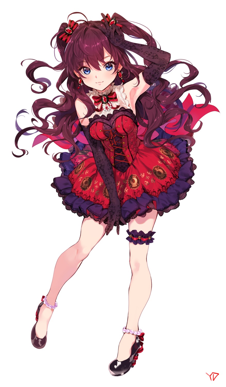 dress garter heels ichinose_shiki lolita_fashion the_idolm@ster the_idolm@ster_cinderella_girls yd_(orange_maru)