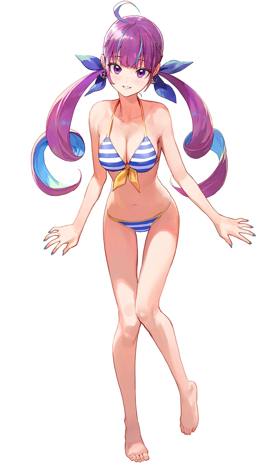 bikini cleavage hololive minato_aqua modare swimsuits