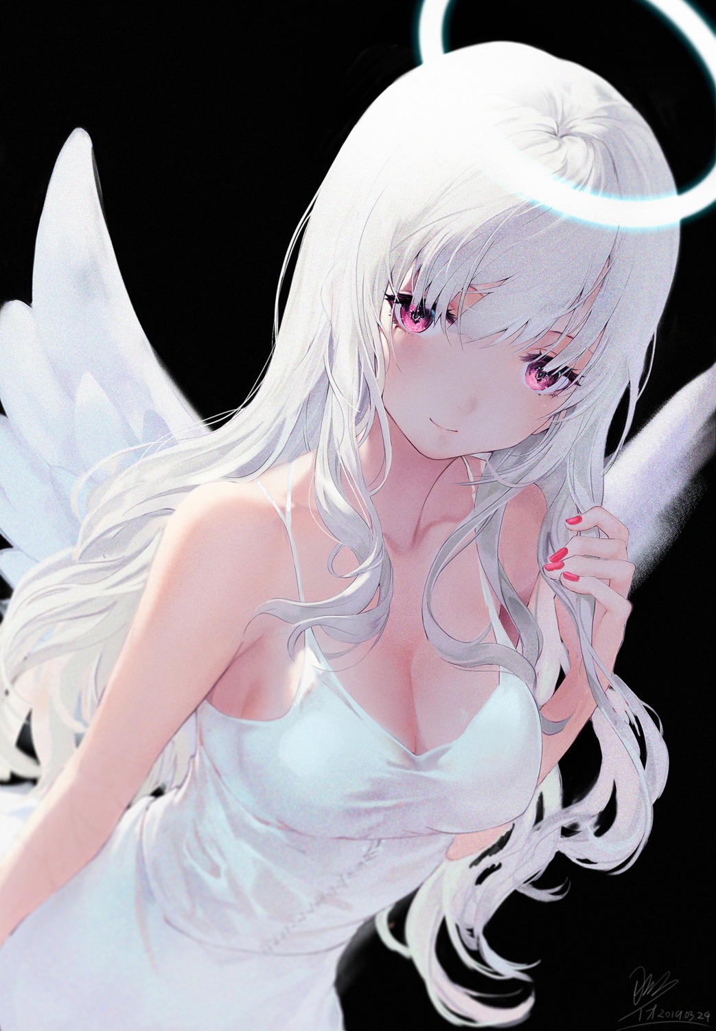angel cleavage dress haori_io wings