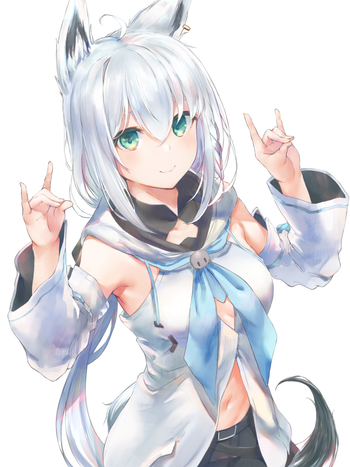 animal_ears hololive hololive_gamers kitsune marulire shirakami_fubuki tail