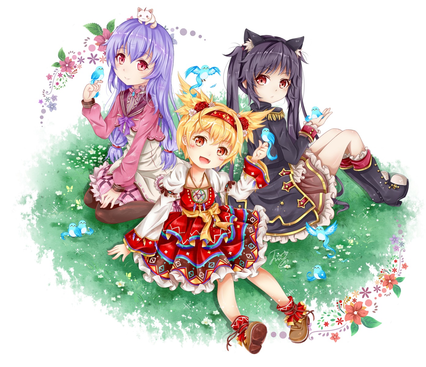 animal_ears dress heels pangya pantyhose uniform