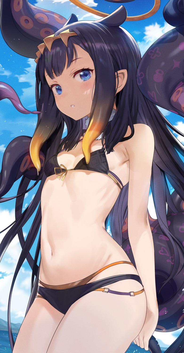 angel bikini hololive hololive_english ninomae_ina'nis pointy_ears seicoh swimsuits tentacles