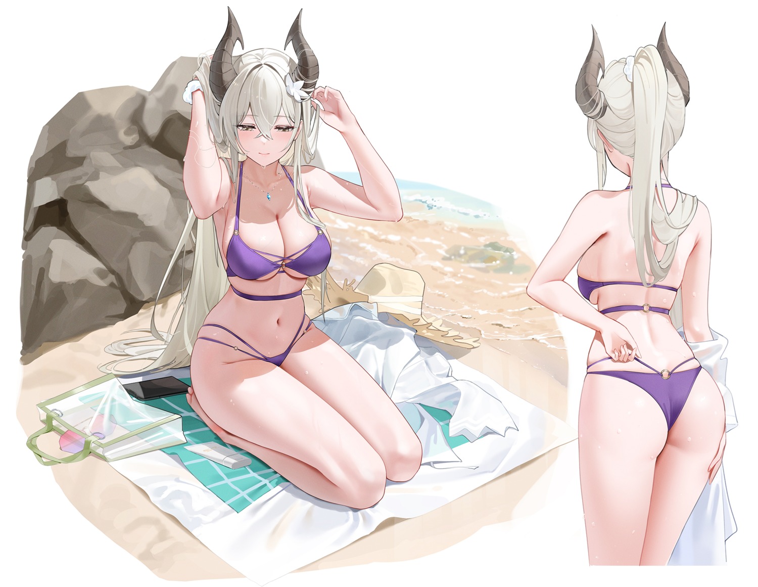 ass bikini horns qing_wu swimsuits thong