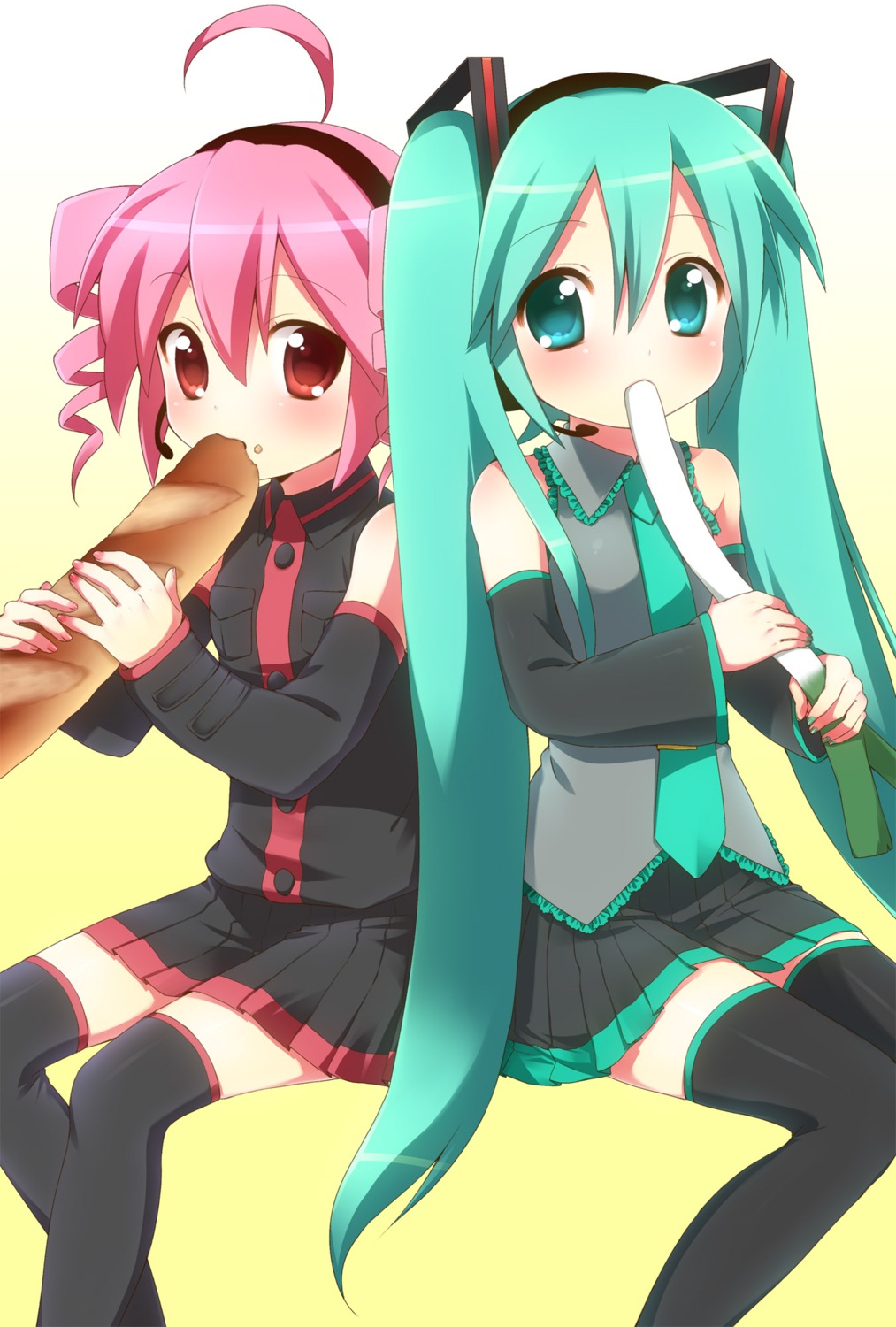 hatsune_miku kasane_teto thighhighs usashiro_mani utau vocaloid