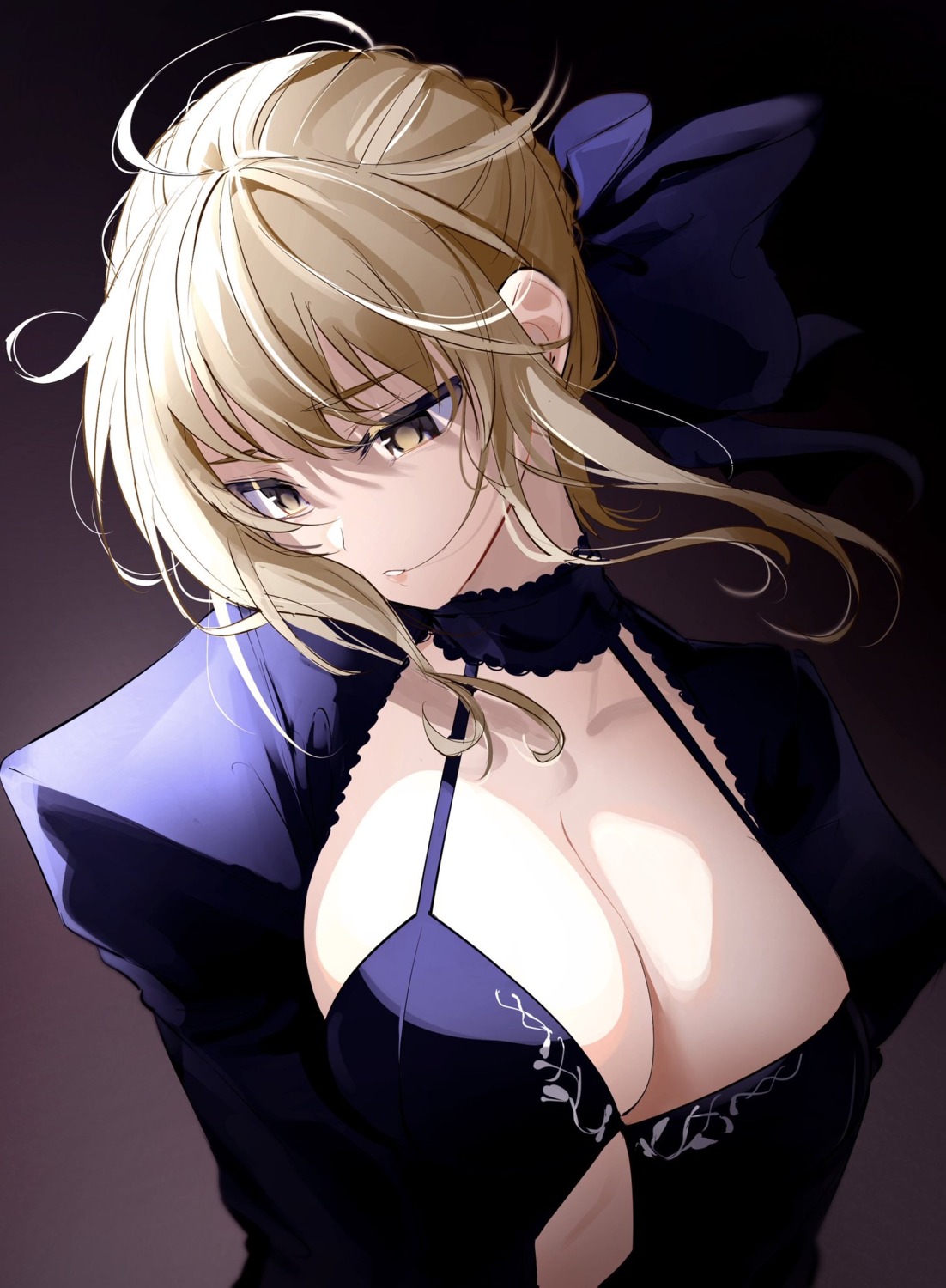 cleavage fate/grand_order no_bra saber saber_alter xretakex