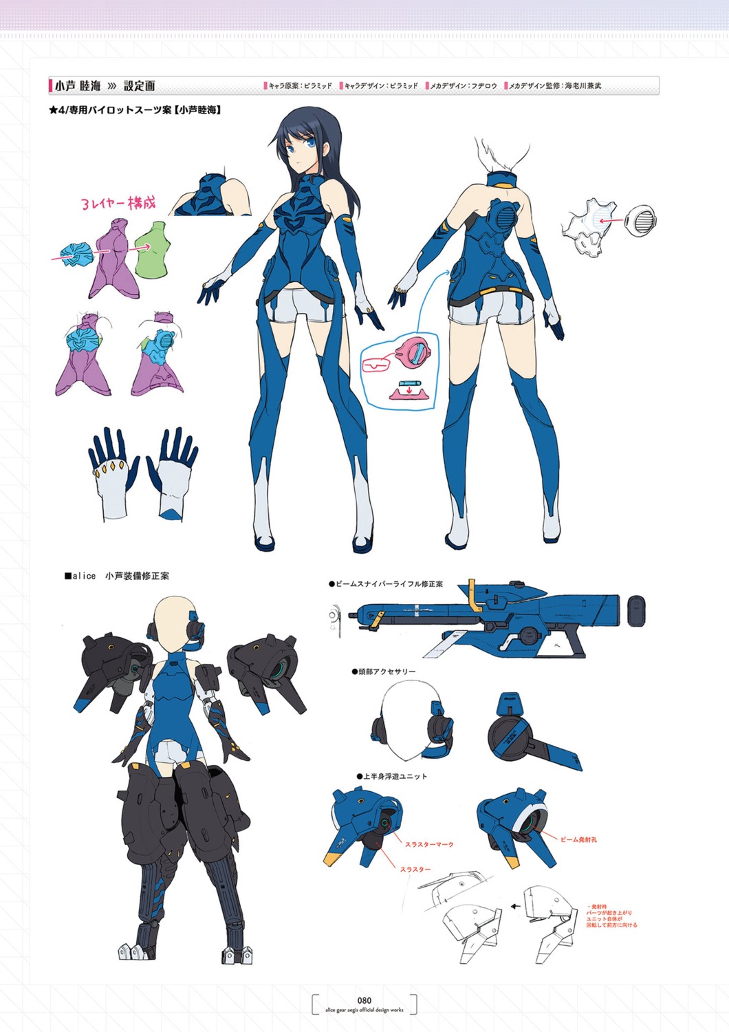 alice_gear_aegis bodysuit character_design koashi_mutsumi tagme thighhighs weapon