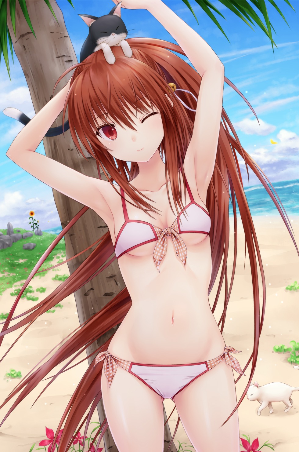 bikini cleavage little_busters! n.g. natsume_rin neko swimsuits underboob