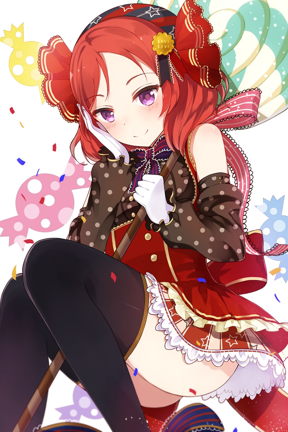 dress gkn love_live! nishikino_maki nopan thighhighs