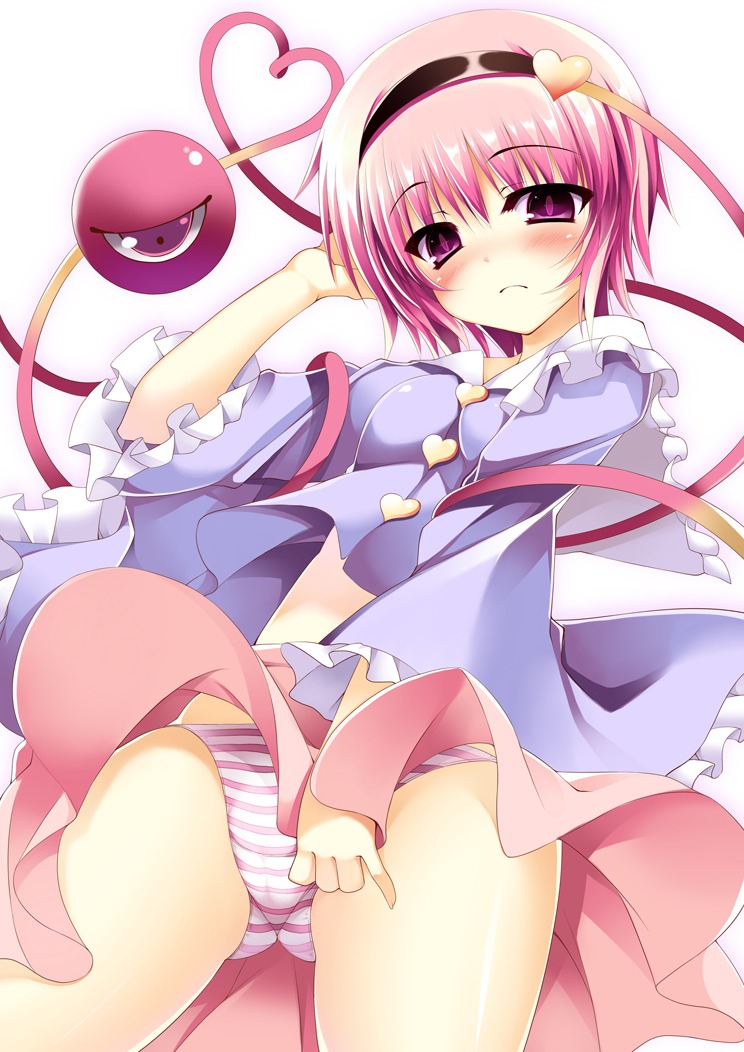 komeiji_satori pantsu shimapan torisukerabasu touhou