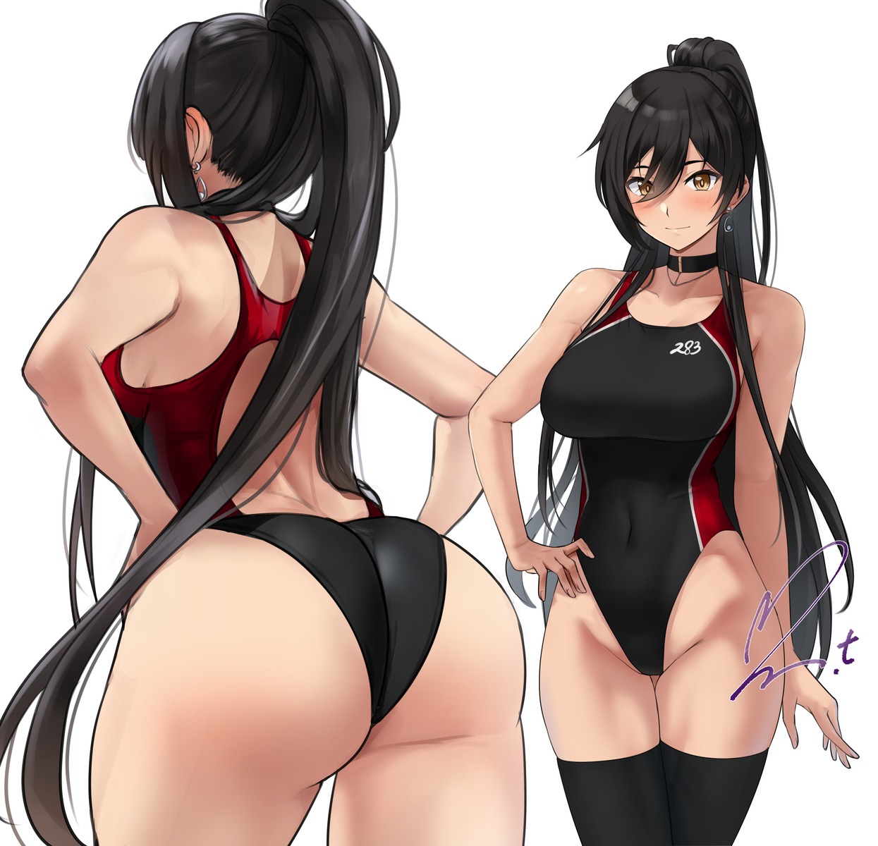 ass shirase_sakuya swimsuits the_idolm@ster the_idolm@ster_shiny_colors thighhighs yoo_tenchi