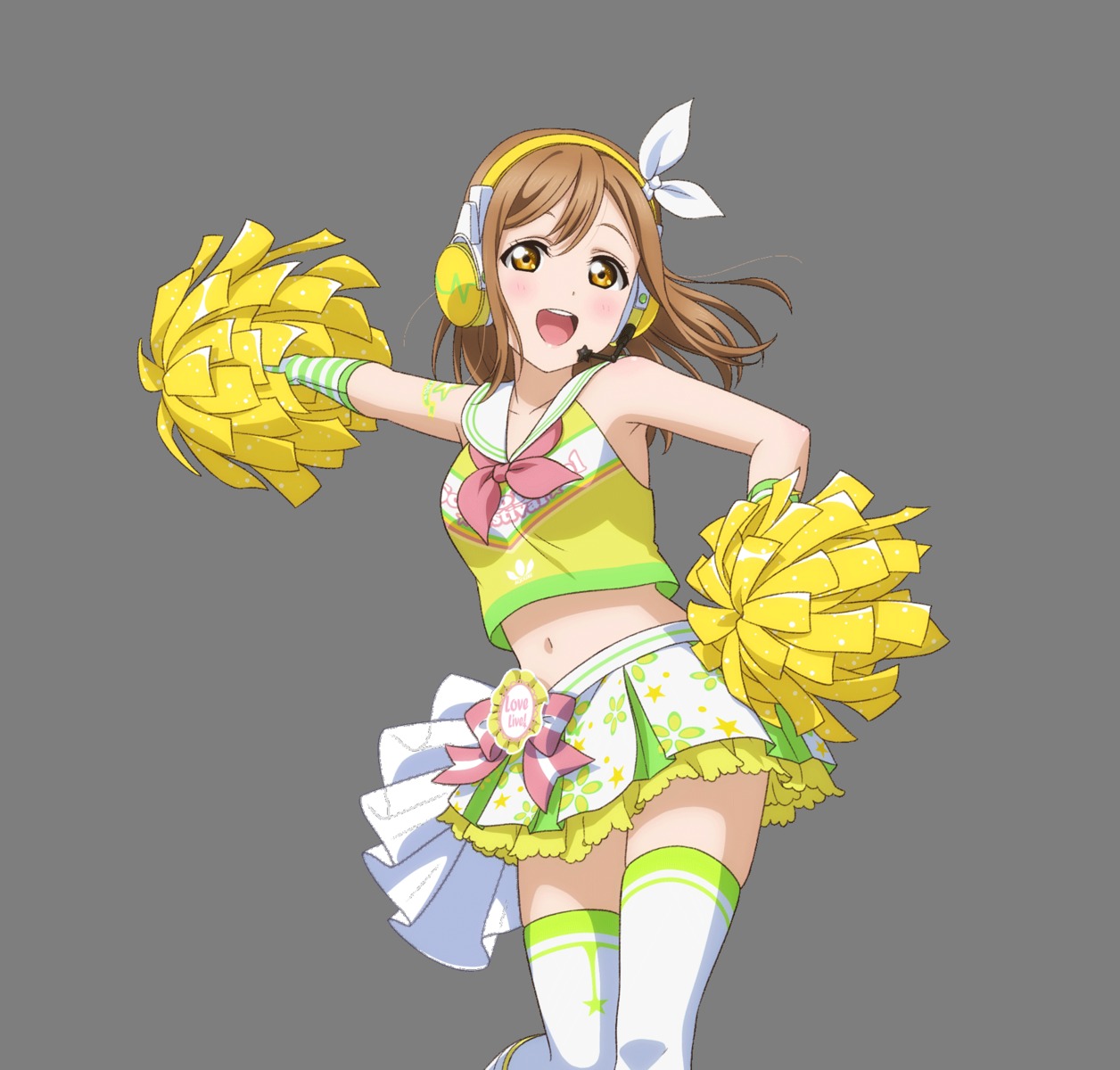 cheerleader headphones kunikida_hanamaru love_live!_sunshine!! tagme tattoo thighhighs transparent_png