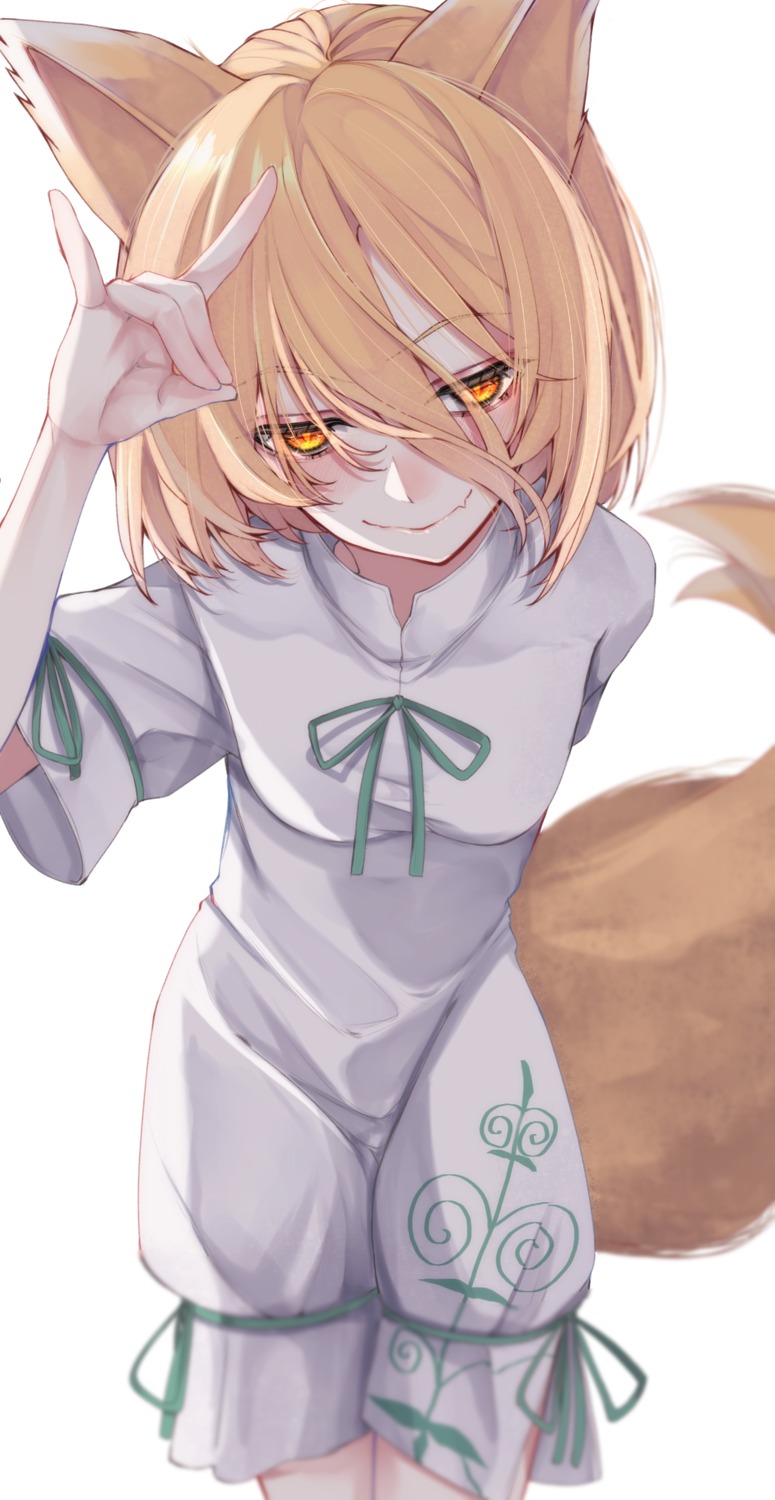 animal_ears asian_clothes kitsune kudamaki_tsukasa tail touhou tsune_(tune)