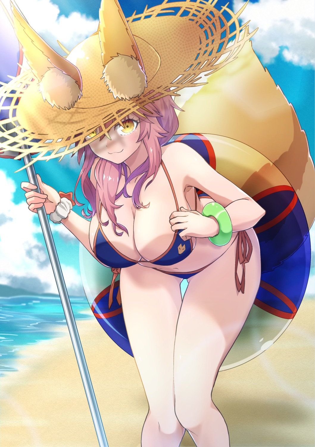 animal_ears azami_masurao bikini fate/extra fate/grand_order fate/stay_night kitsune swimsuits tail tamamo_no_mae