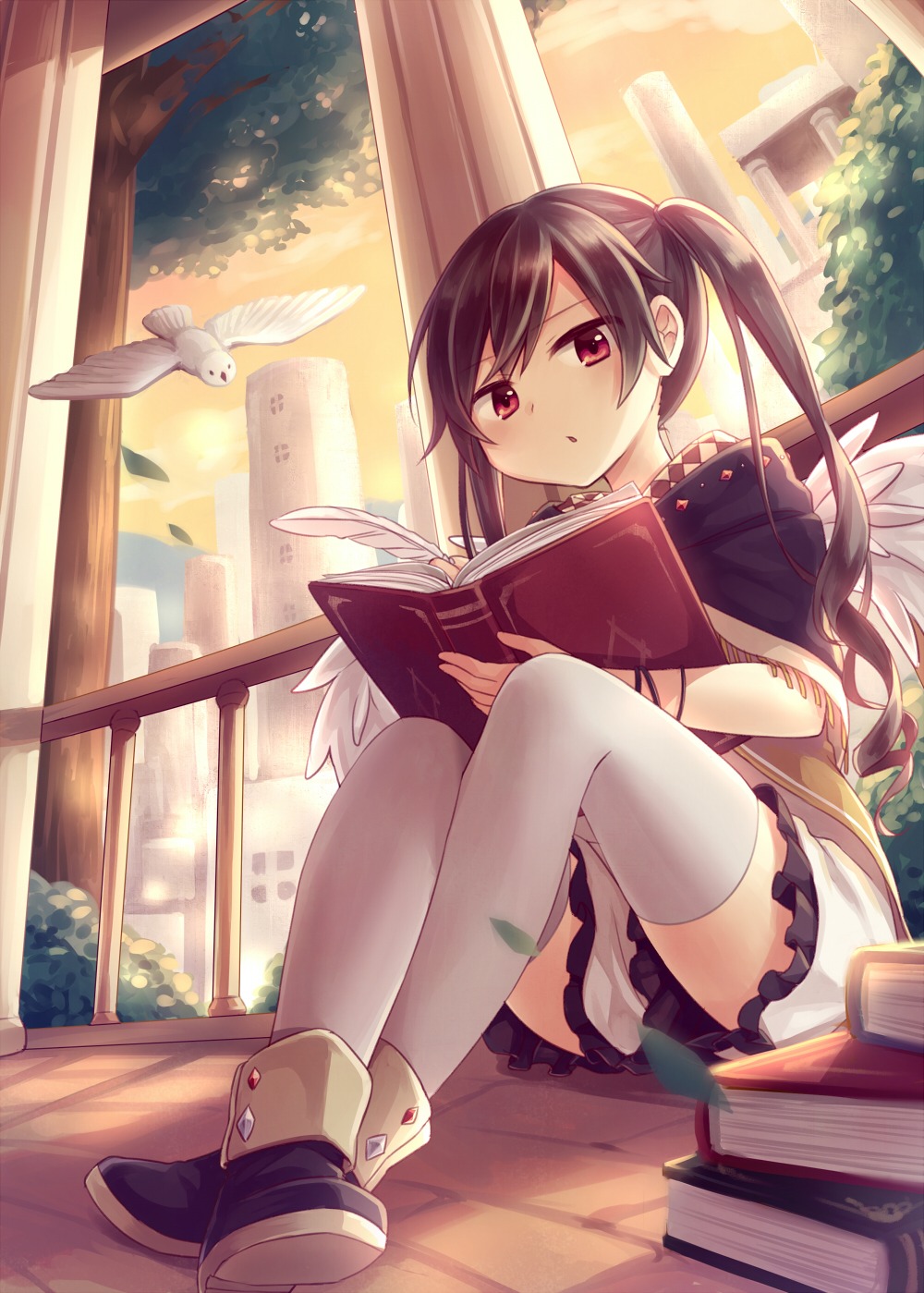 amene_kurumi thighhighs wings