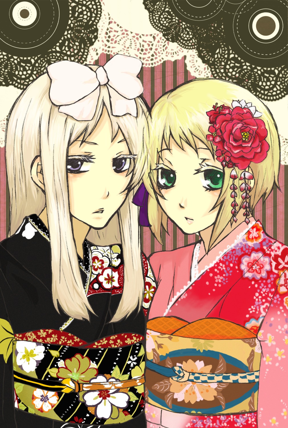 belarus hana_kuzu hetalia_axis_powers kimono liechtenstein